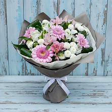 Букет цветов из:  Герберы, Альстромерии и Хризантемы в Балтийском