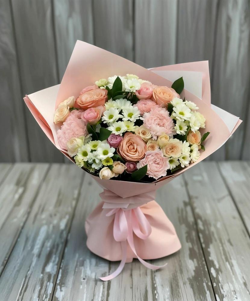 Букет цветов из: Гвоздики, Розы и Хризантемы в Балтийском