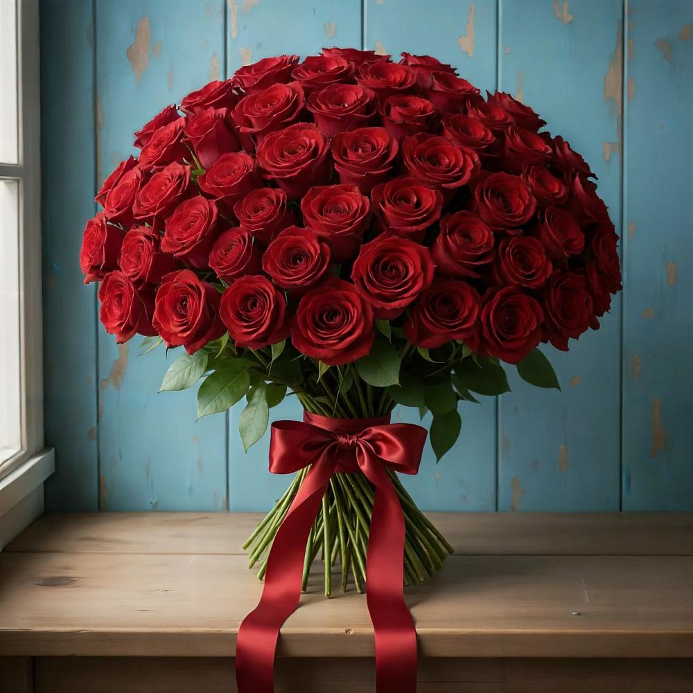 Букет Красные розы Блэк Меджик в Балтийском