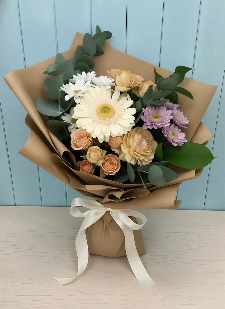 Букет цветов из: Герберы и Хризантемы в Балтийском