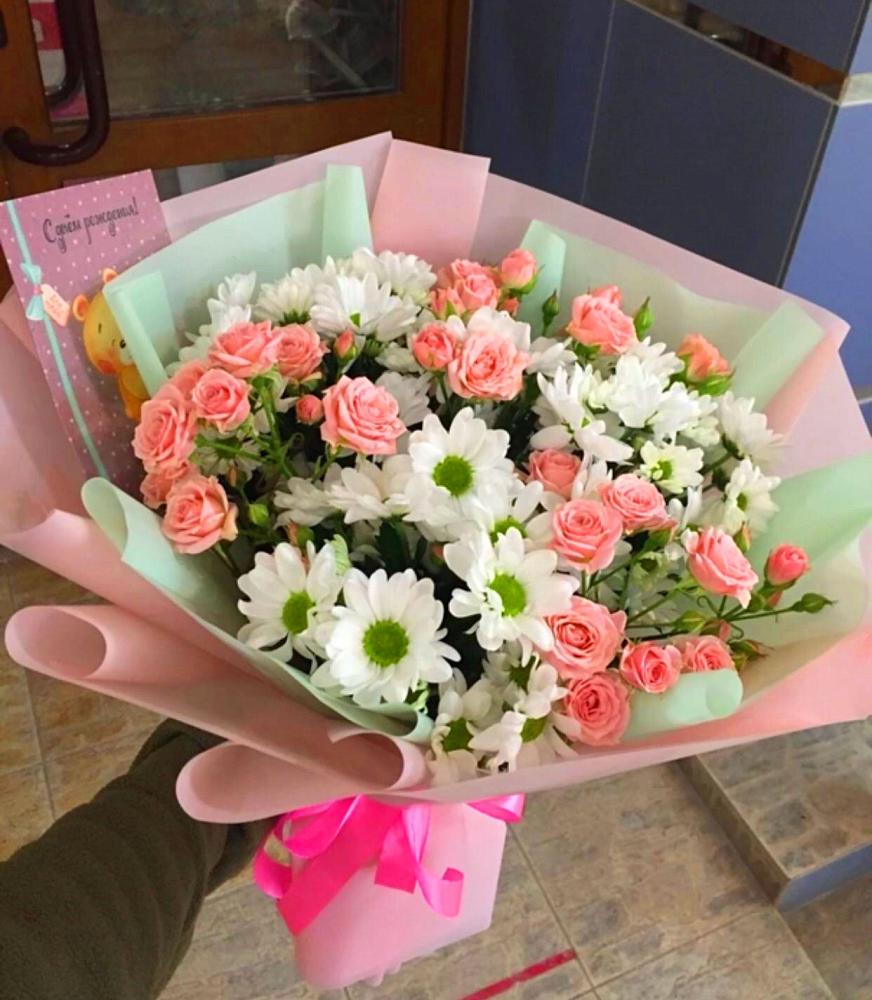 Букет цветов из: Розы и Хризантемы в Балтийском