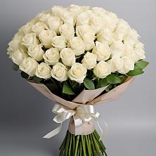 Букет 101 беля роза Белоснежка в Балтийском