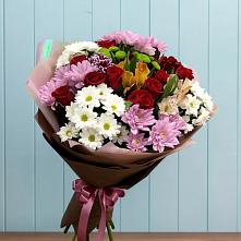 Букет цветов из:  Розы, Хризантемы и Альстромерии в Балтийском