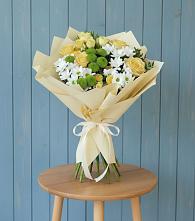 Букет цветов из:  Хризантемы и Розы #REPLACE_PRED# Балтийском