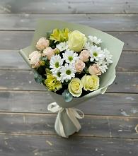 Букет цветов из:  Альстромерии, Розы и Хризантемы в Балтийском