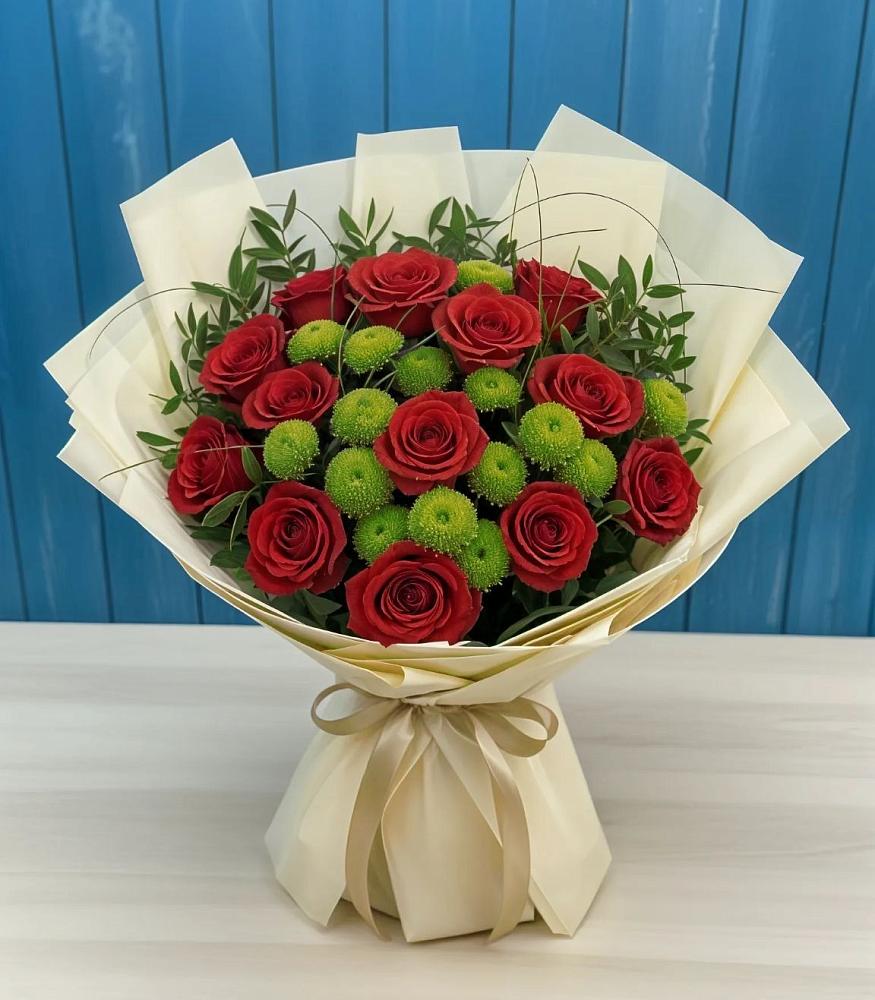 Букет цветов из: Розы и Хризантемы в Балтийском